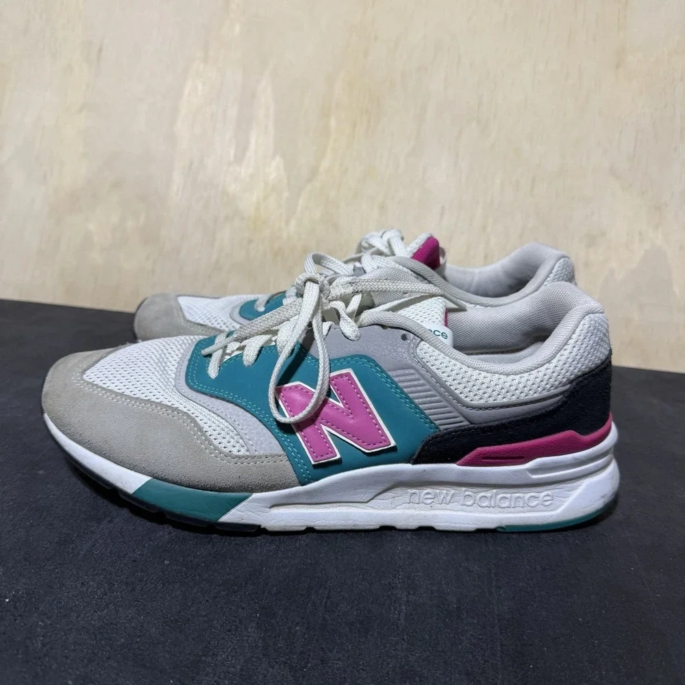 New Balance 997H Men's 8.5 Gray Teal Pink Sneakers M997HZH Retro Running